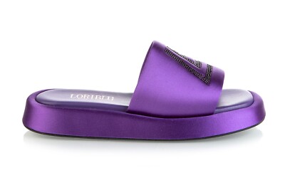 Authentic Loriblu Leather Italian Designer Sandals Purple New Collection