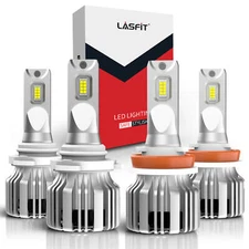 4x LASFIT 9005 H11 LED Headlight Bulbs Conversion Kit High Low Beam Bright White