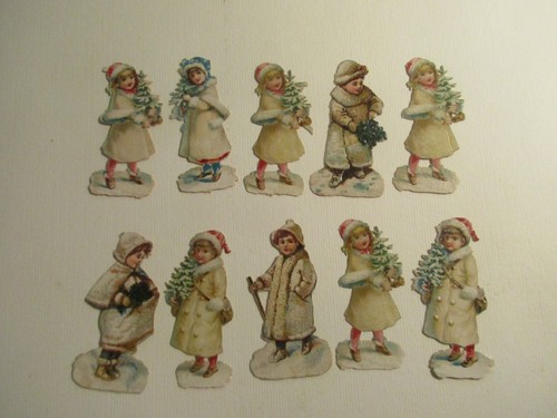 WUNDERSCHÖN ALT SELTEN vor /um 1900 WEIHNACHTEN filigran je Bild ca. 4 cm hoch