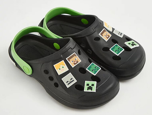 Minecraft Clogs Sandals Kids Game Charms Pool Beach Holiday Footwear - 第 1/5 張圖片