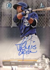 2017 Bowman Chrome Baseball Chrome Prospect Autographs #CPA-JO: Jorge Ona b