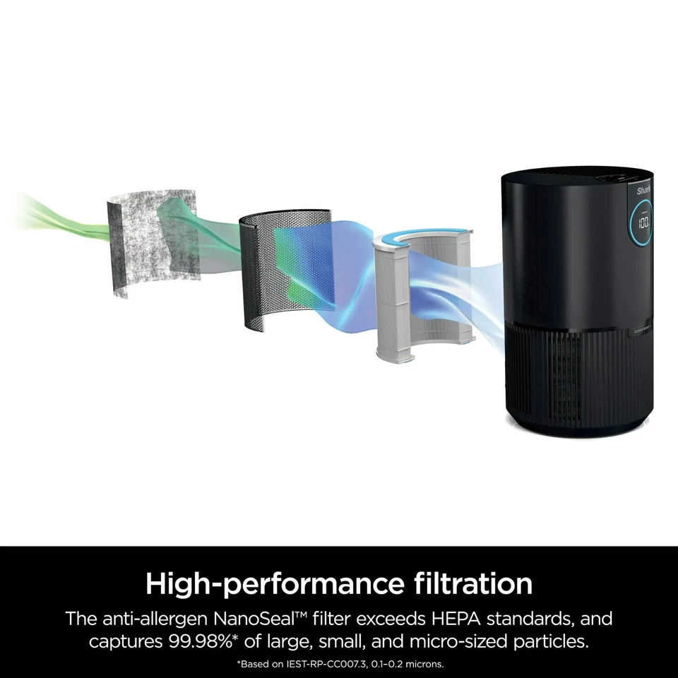 Purificador de aire Shark HP100 MAX con nanoseal HEPA Cleansense IQ limpia hasta 500 cuadrados Foto 2 de 4