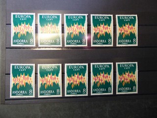 Cept "Klassiker" 10x Spanisch Andorra 1972 /MNH Mi.Nr.71 ME 350