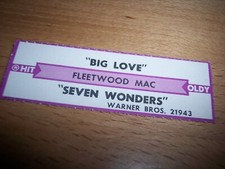 1 Fleetwood Mac Big Love / Seven Wonders Jukebox Title Strip