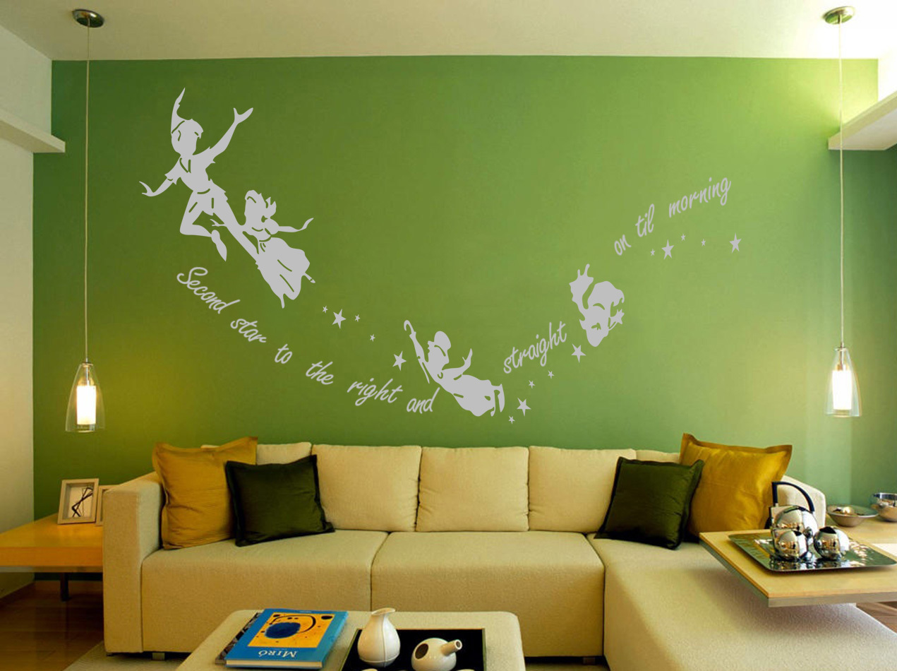 Tinkerbel Peter Pan Second Star to the right Kid Bedroom Wall Sticker ...