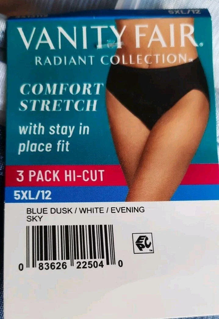 Pack de 3 sous vêtements haute coupe Vanity Fair Radiant Collection. Taille 5XL/12