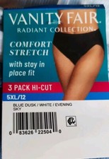 Vanity Fair Radiant Collection 3 Pack Hi-Cut Underwear. Size 5XL/12