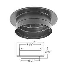Tubo Stufa 6'' Interno DVL Doppia Parete Con Trim Adattatore Camino Stufa a Legna Nero