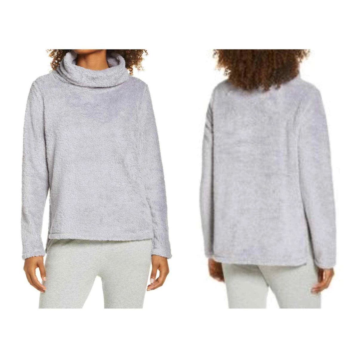 NWT ZELLA Furry Fleece Funnel Neck Pullover S eBay