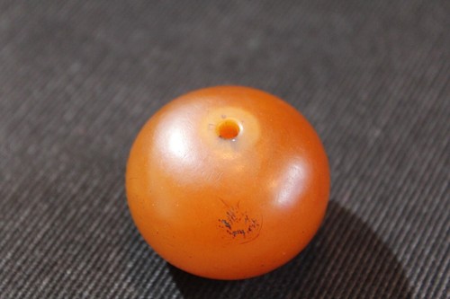 1 Large Antique (18th-19th C) Natural African Chinese Tibetan Style Amber Bead