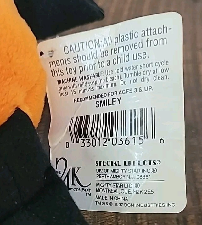 Mighty Star Witch Bean Plush 9 Inch Boppers 24K 1997 Stuffed Animal Toy