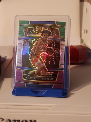2021-22 Panini Select Cade Cunningham Green White Purple RC Prizm SP
