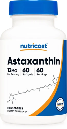 Nutricost Astaxanthin 12mg, 60 Softgel Capsules - Gluten Free and Non-GMO