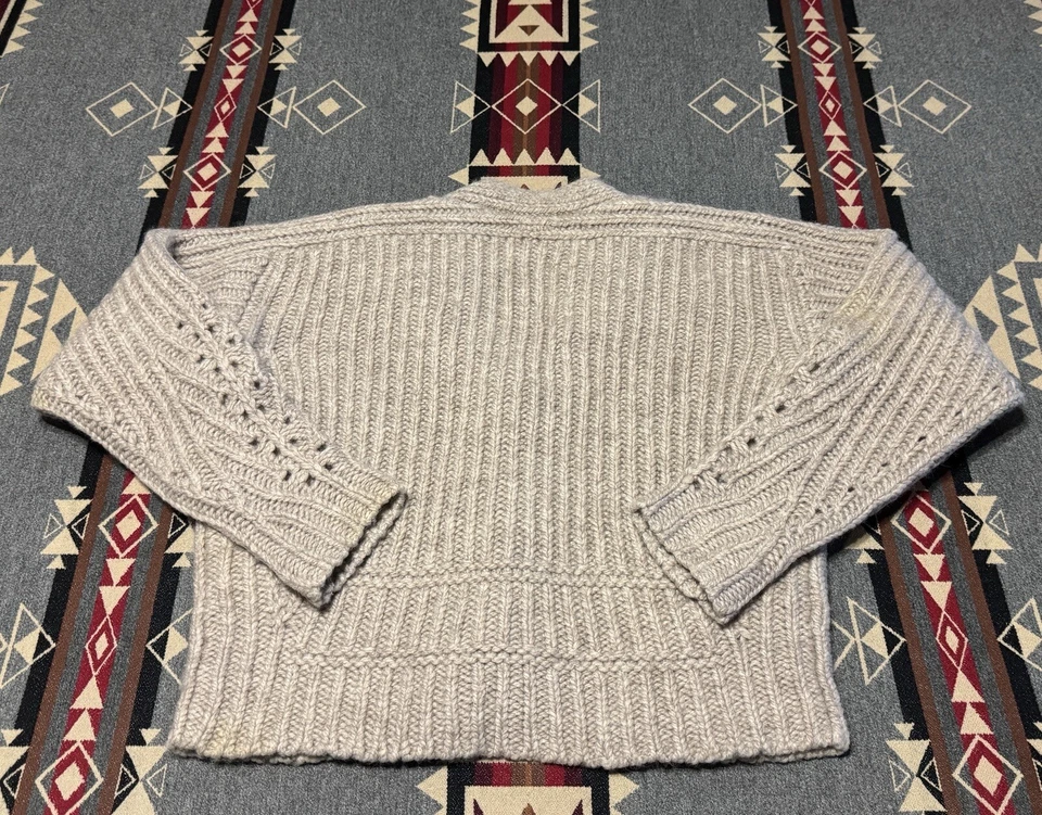 Cárdigan de gran tamaño Loulou Studio para mujer gris lana alpaca Saura T24 Foto 2 de 4