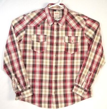 Levi's Western Pearl Snap Shirt Men Size XL Modern Fit Red Plaid