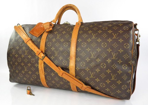 Auth LOUIS VUITTON Keepall Bandouliere 60 Monogram Canvas Duffel Bag #60484
