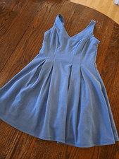Medium Teeze Me Blue Sleeveless VNeck Pleated Mini Dress Party Special Occasion