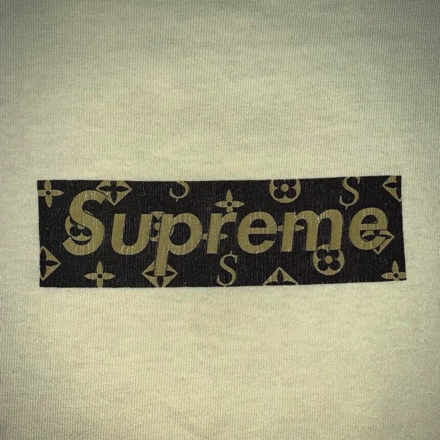 Supreme Louis Vuitton LV Monogram Box Logo Black T Shirt Authentic VTG