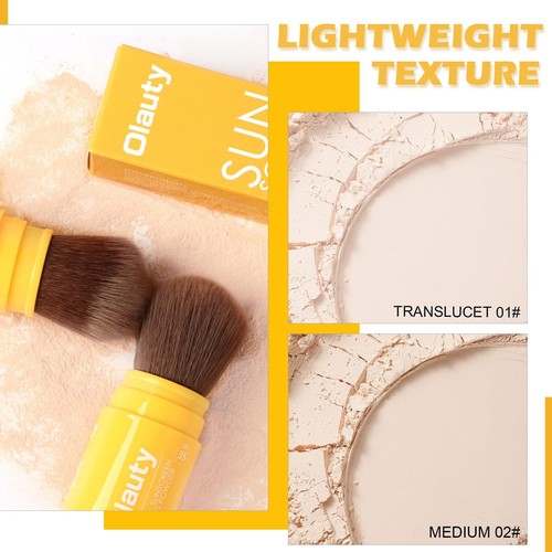 Mineral Sunscreen Setting Powder Translucent Oil Natural Matte Concealer Brus... - Picture 3 of 8