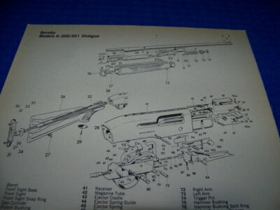 BERETTA 92 D/A PISTOL & A-300/301 SHOTGUN..LEGEND/EXPLODED VIEW