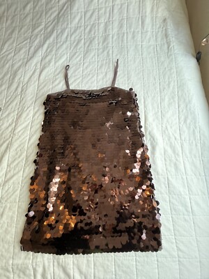 Sequin NYE Party Mini Shift Dress Size Small Brown | eBay Sequin NYE Party Mini Shift Dress Size Small Brown | eBay
