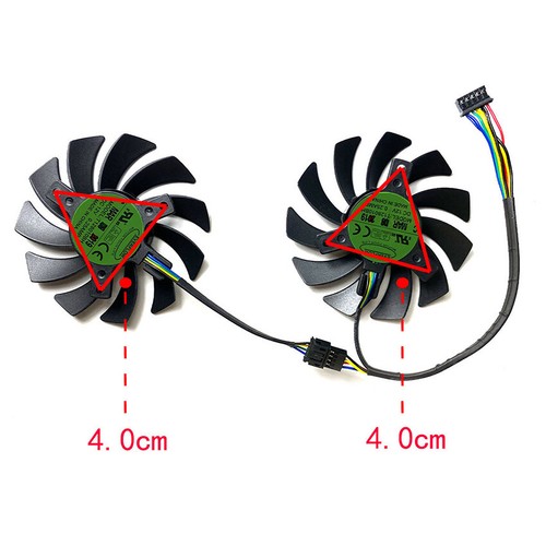 Replacement T128010BH Cooling Fan Set for ASUS GTX1060 960 GAMING Graphics Card - Picture 7 of 14