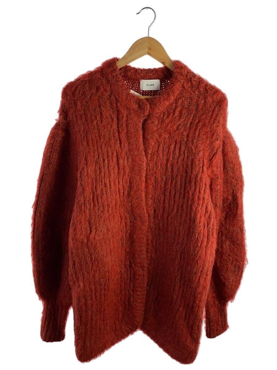 CLANE DESIGN Cardigan Color Mohair Shaggy (Thick 2 RED 15106 CLANE DESIGN Cardigan Color Mohair Shaggy (Thick 2 RED 15106