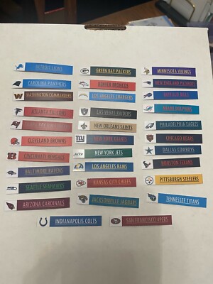 NFL Team Labels for BCW Card Dividers - Labels ONLY