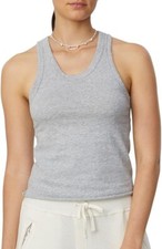 Bandier x Sincerely Jules The Willow Scoop Neck Tank Vintage Heather Grey SZ M