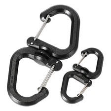 3* 360° Rotating S-hook Carabiner Clip Snap Hook Spring Loaded Heavy Duty Hooks