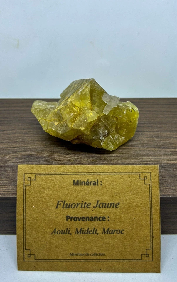 Minéraux de Collection: Fluorite Jaune du Maroc - Photo 3/4