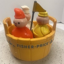 Vintage Fisher Price  Three Men In a Tub  Floating Toy 1970 Make bath time FUN