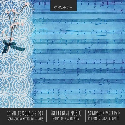 Crafty As Ever | Pretty Blue Music Scrapbook Paper Pad 8x8 Decorative...