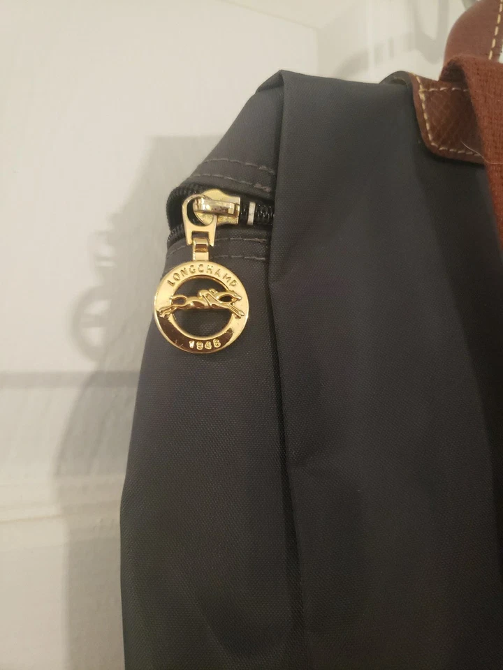 Longchamp Le Pliage Backpack Bag Navy Gold Purse Travel - Image 4 of 4