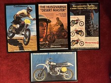Lot of 4 Framed Vintage Husqvarna Motocross MX posters 18