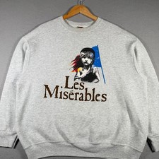 Vintage Les Miserables Graphic Sweatshirt Mens XL Fruit of the Loom Crewneck