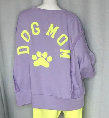 Oversized Sweater Linksnaht Sweat Shirt Flieder Dogmom Neon Gelb 38,40,42,44 Neu