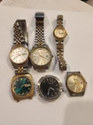 Vintage Seikos, Citizen, Pandora, Nelsonic,Elgin  6 piece watch lot. Parts Only