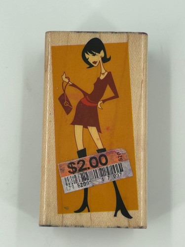 Rubber Stamp Chic Woman Fashion Design Wood Mounted Stamp