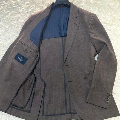 Hackett London Tailored Jacket Brown Check Grid Pattern L