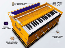Classic Sound Quality 7 Stopper Multi Bellow 39 Key Harmonium For Bhajan