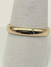 14K Yellow Gold 1/2 Round Comfort Fit  3.8mm High Polished Wedding Band