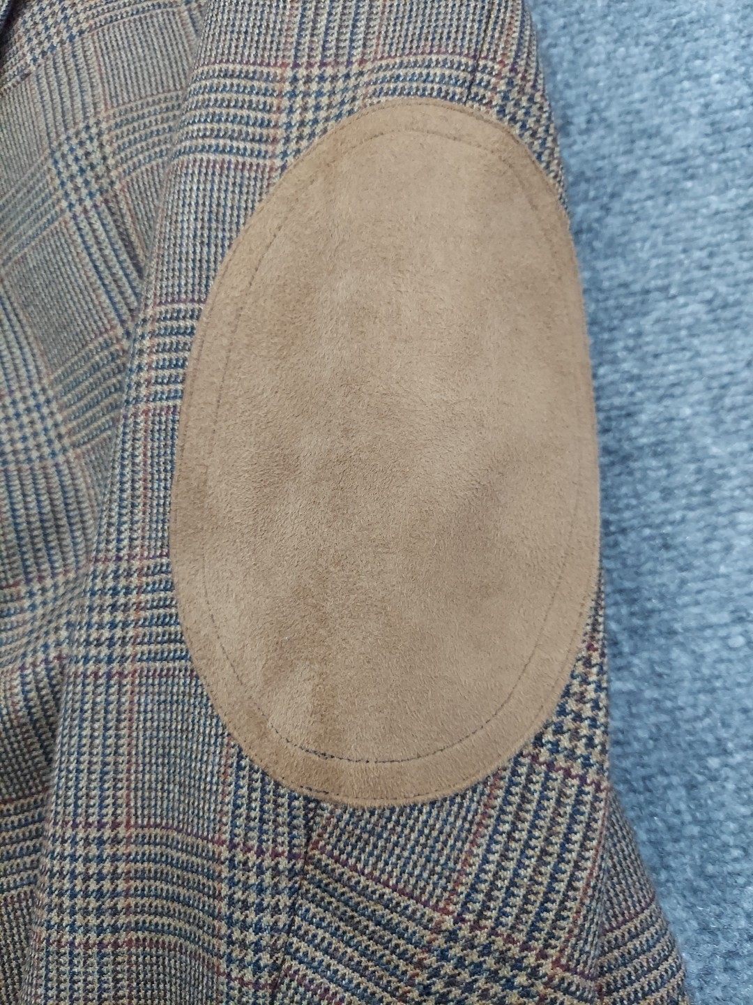 Vtg Austin Reed Jacket Blazer 36 R Brown Houndstooth Tweed Elbow Patch USA Made