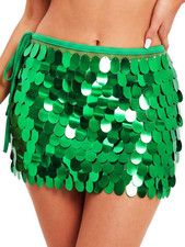 Sparkly Sequin Skirt Mermaid Costume Belly Dance Skirts for Women