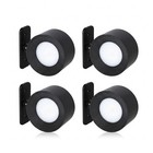 4er Set LED Akku Wandlampe Schwarz 360 Grad Warmweiß mit Magnet 3 Leuchtstufen