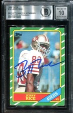 1986 Topps #161 Jerry Rice signed auto RC card BGS BAS 10