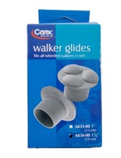 Carex Health A83600 Wheeled Walker Glides 1-1/8 inch Durable Tip Gray 1 Pair
