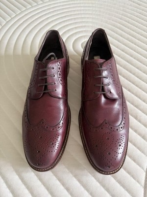 Joseph Abboud Men's Italian Leather Wingtip Dress Shoes - Size 11 Cherry Brown