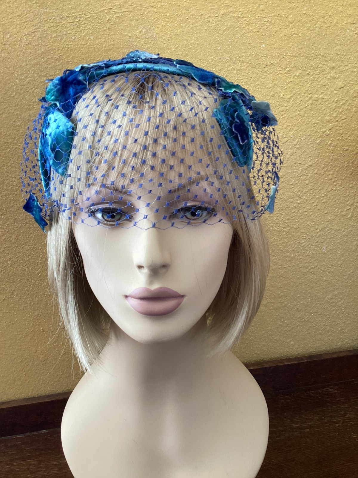 Vintage Amy Hutzler’s Blue Velvet Headband Fascinator