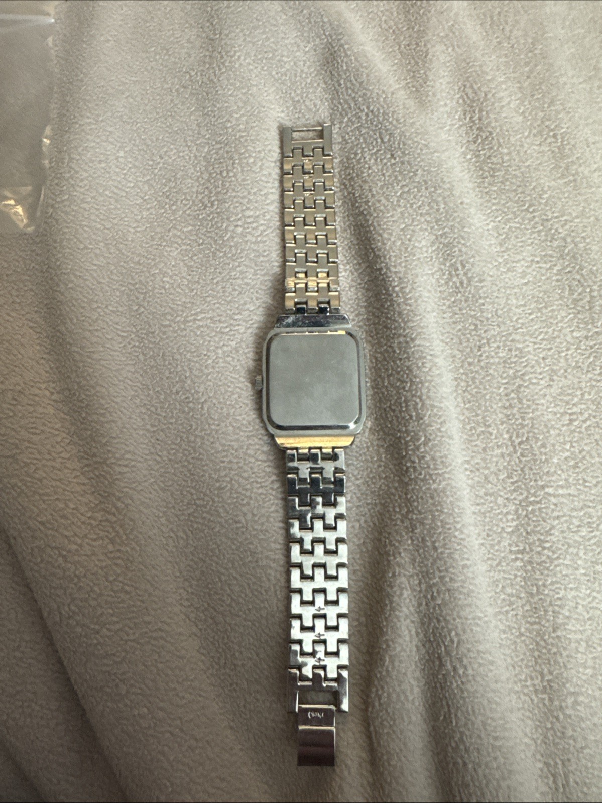 WORKING Silver Tone Rectangular White Face Rhines… - image 3